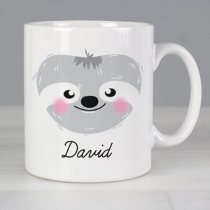 Personalised Cute Sloth Face Mug: 1 - Mugs By Gift Moments