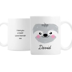Personalised Cute Sloth Face Mug: 2 - Mugs By Gift Moments