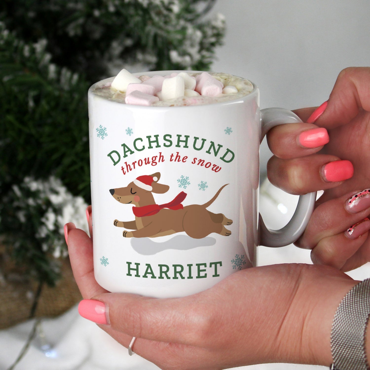 Personalised Dachshund Through... Christmas Mug: 1 - Mugs By Gift Moments