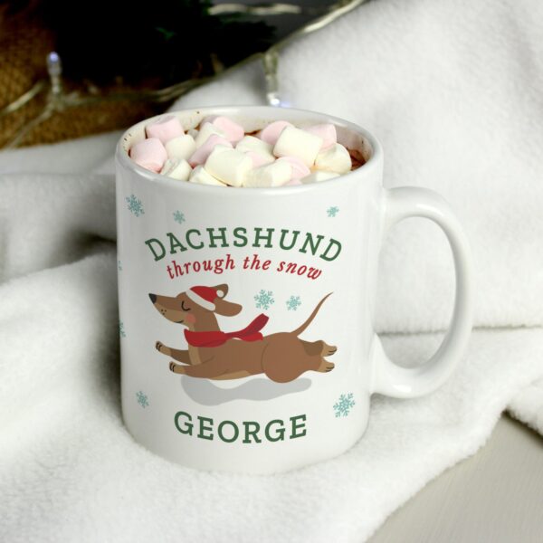 Personalised Dachshund Through... Christmas Mug: 2 - Mugs By Gift Moments