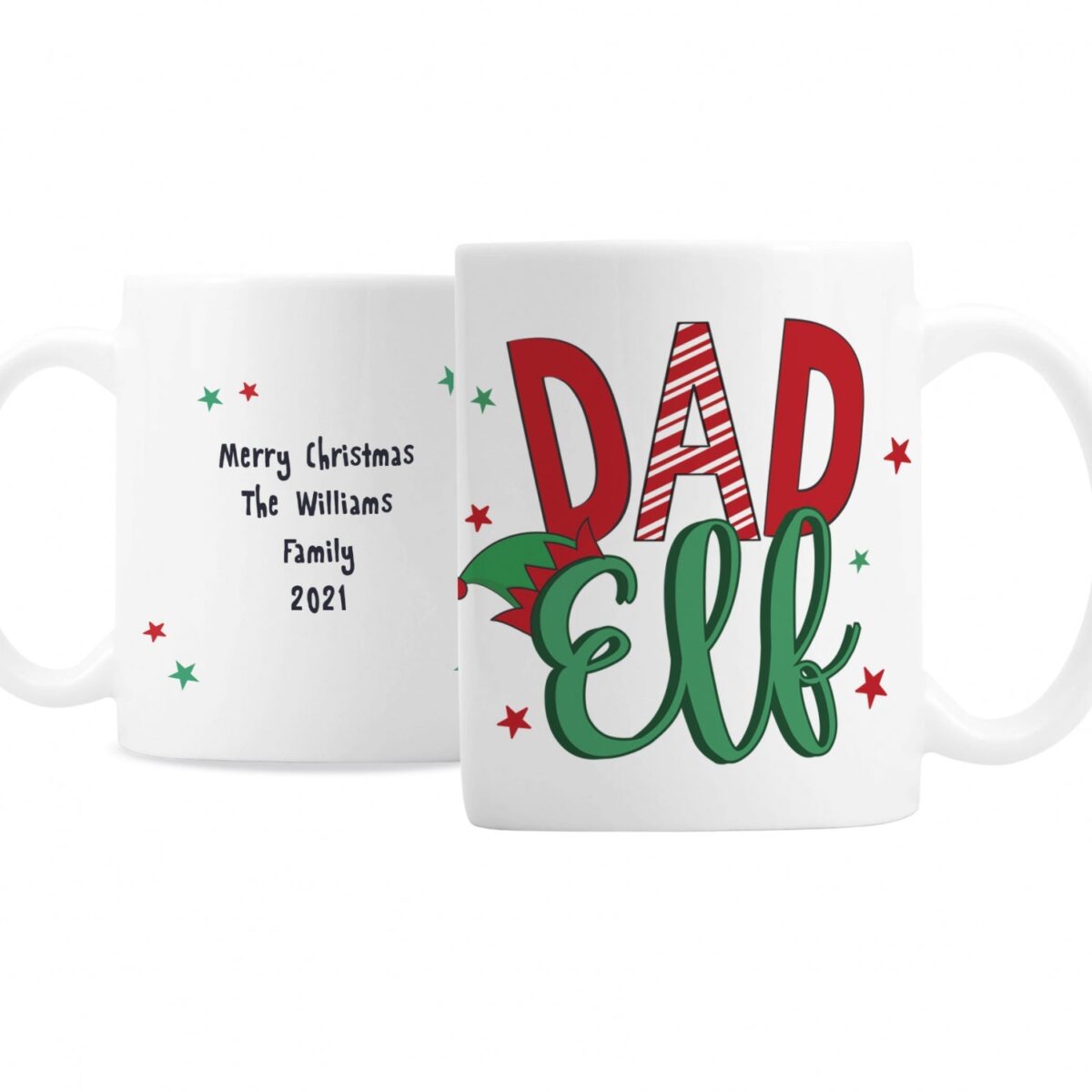 Personalised dad elf mug