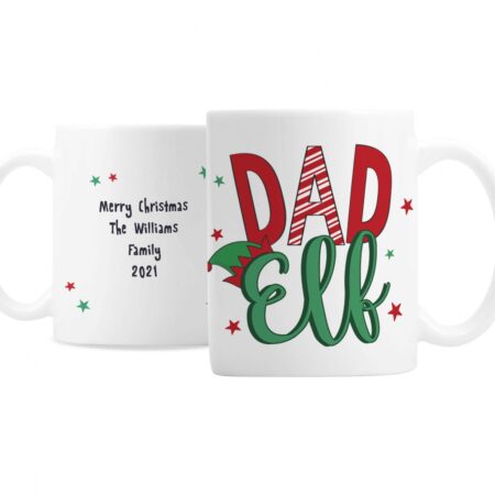 Personalised dad elf mug