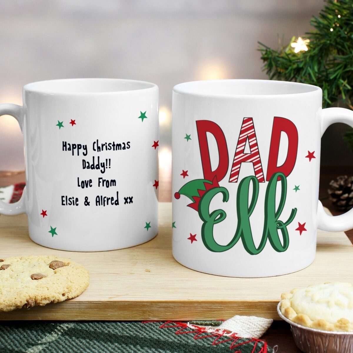 Personalised dad elf mug