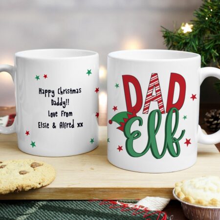 Personalised dad elf mug