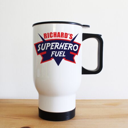 Personalised Superhero Fuel Travel Mug for Dad: 2 - Travel Mugs By Gift Moments
