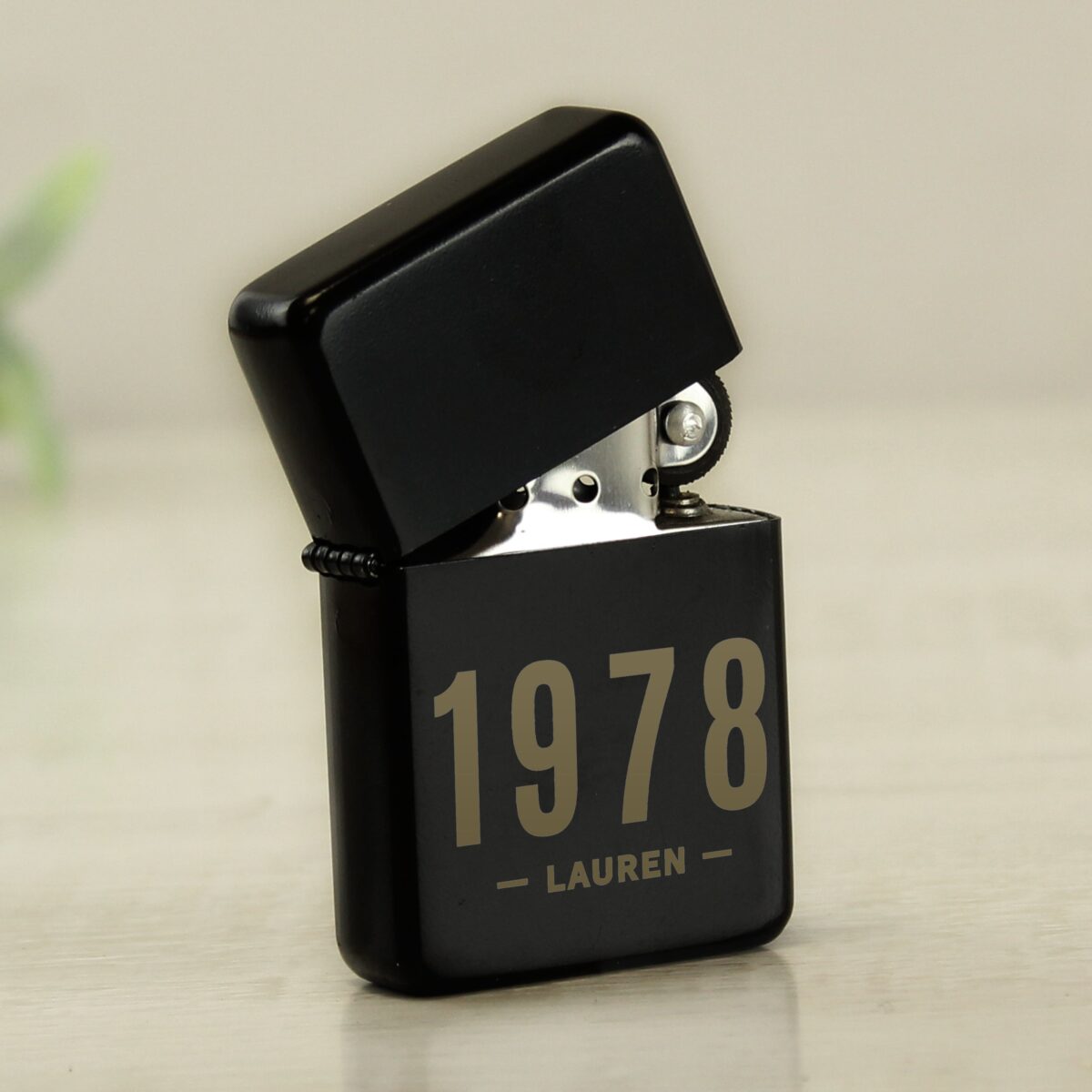 Personalised Date & Name Black Lighter: 6 - Smoking Accessories By Gift Moments