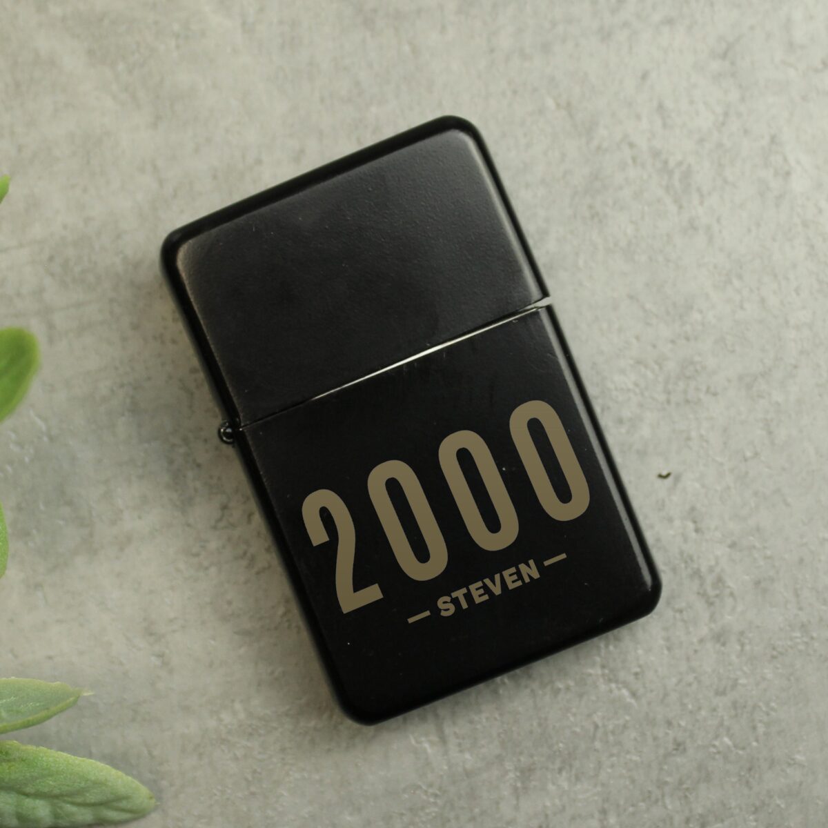 Personalised Date & Name Black Lighter: 3 - Smoking Accessories By Gift Moments