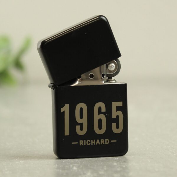 Personalised Date & Name Black Lighter: 1 - Smoking Accessories By Gift Moments