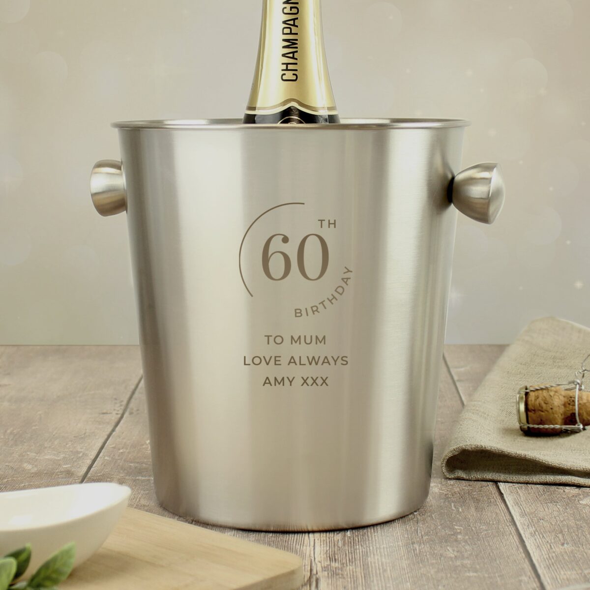 Personalised Date Stainless Steel Ice Bucket: 4 - Barware By Gift Moments