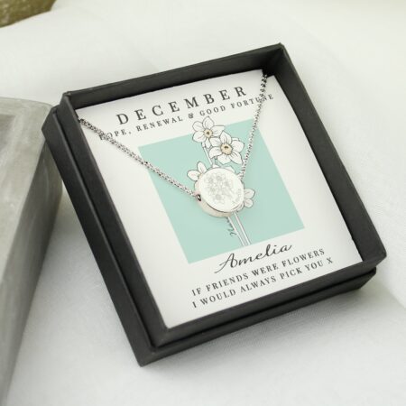 Personalised December Birth Flower Necklace and Box: 3 - Necklaces By Gift Moments