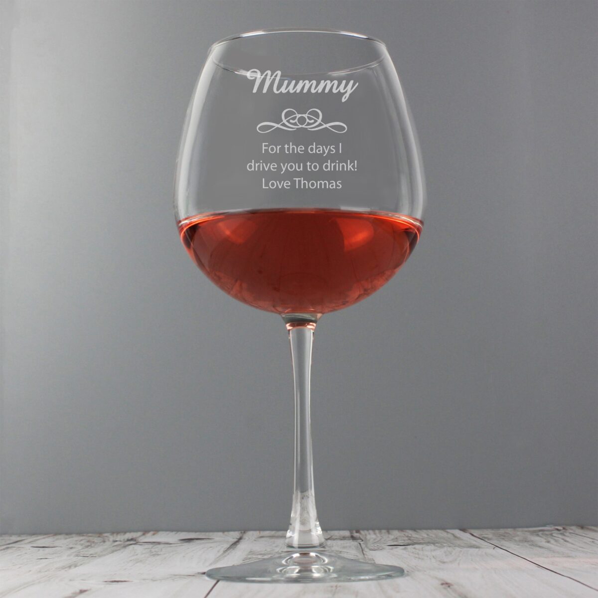 Personalised Decorative Bottle of Wine Glass: 8 - Wine Glasses By Gift Moments