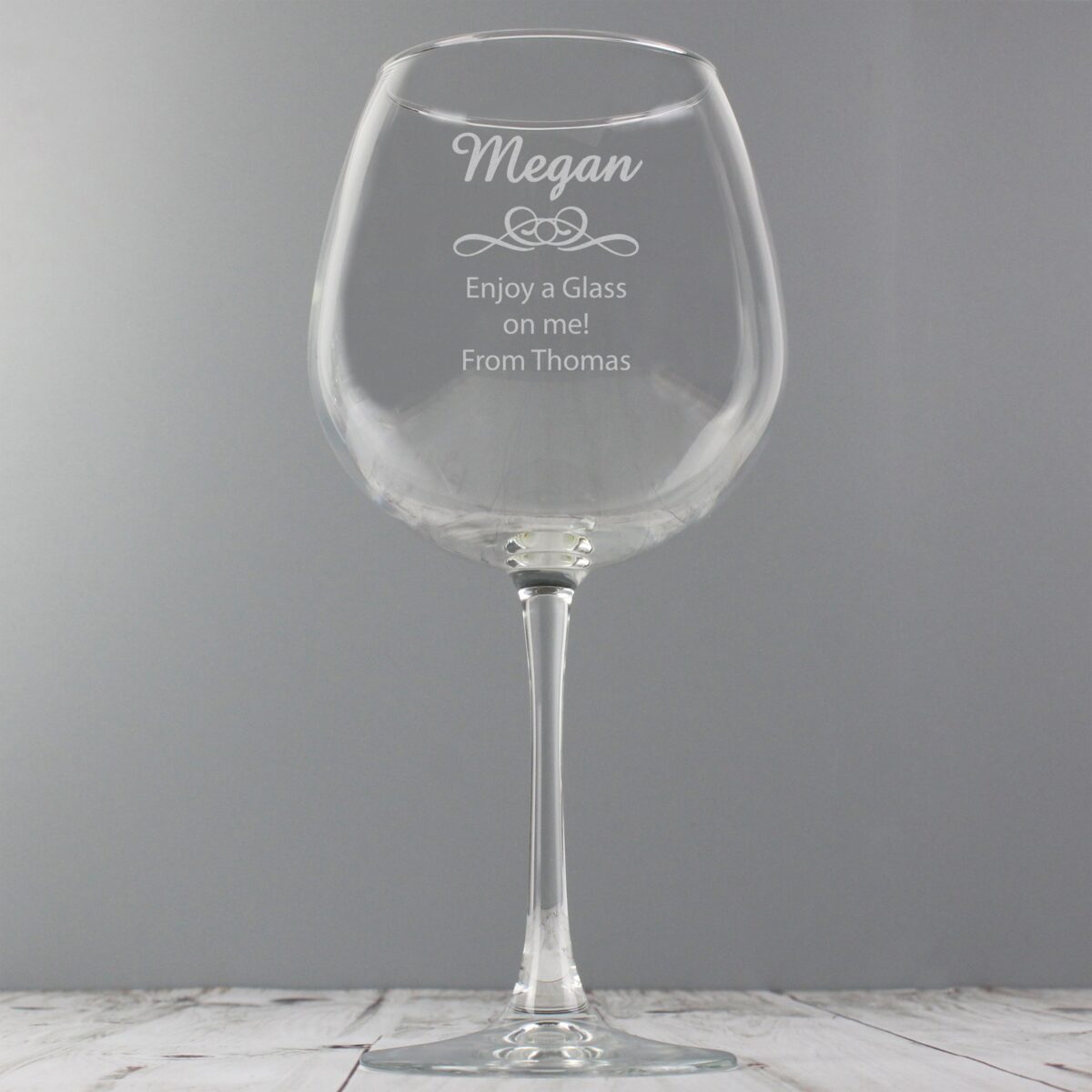 Personalised Decorative Bottle of Wine Glass: 5 - Wine Glasses By Gift Moments