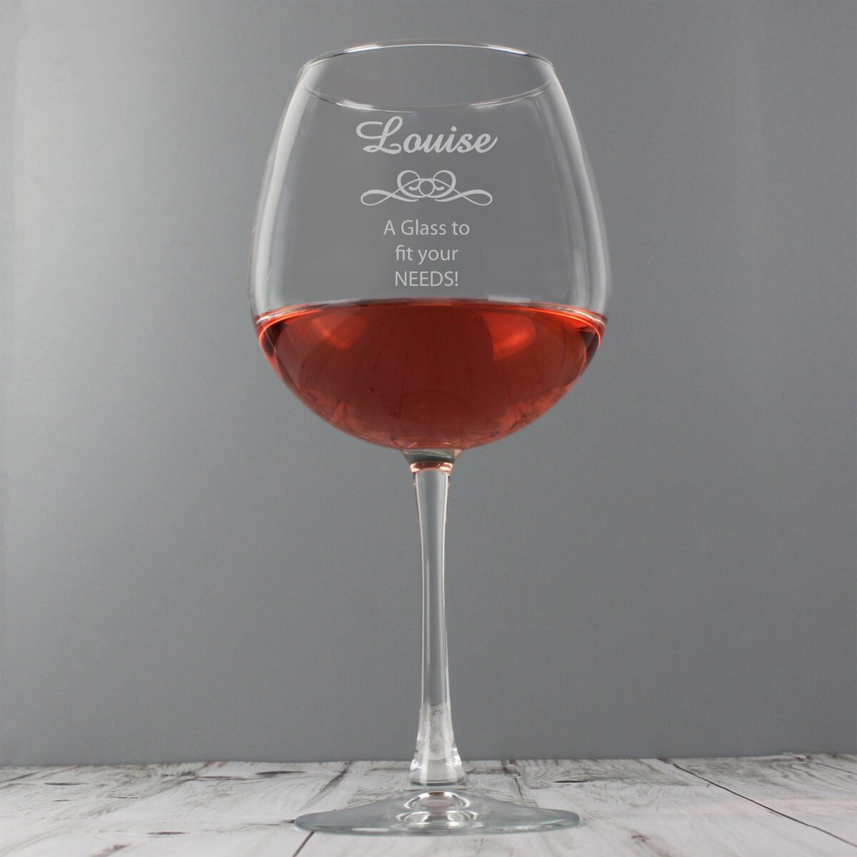 Personalised Decorative Bottle of Wine Glass: 1 - Wine Glasses By Gift Moments