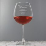 Personalised Decorative Bottle of Wine Glass: 1 - Wine Glasses By Gift Moments