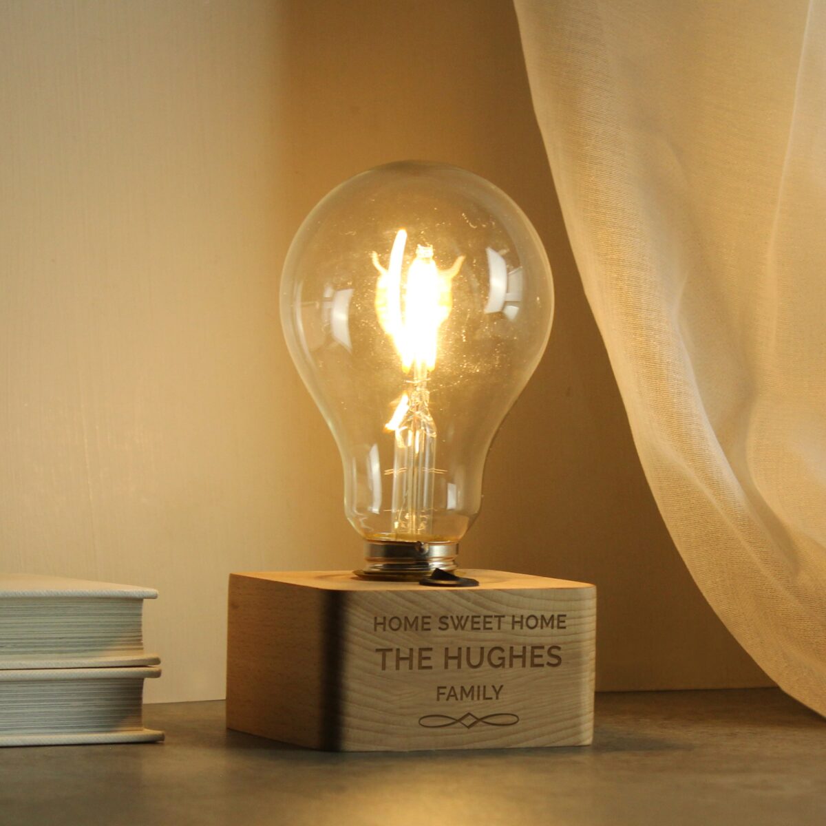 Personalised Decorative LED Bulb Table Lamp: 2 - LED Lighting By Gift Moments