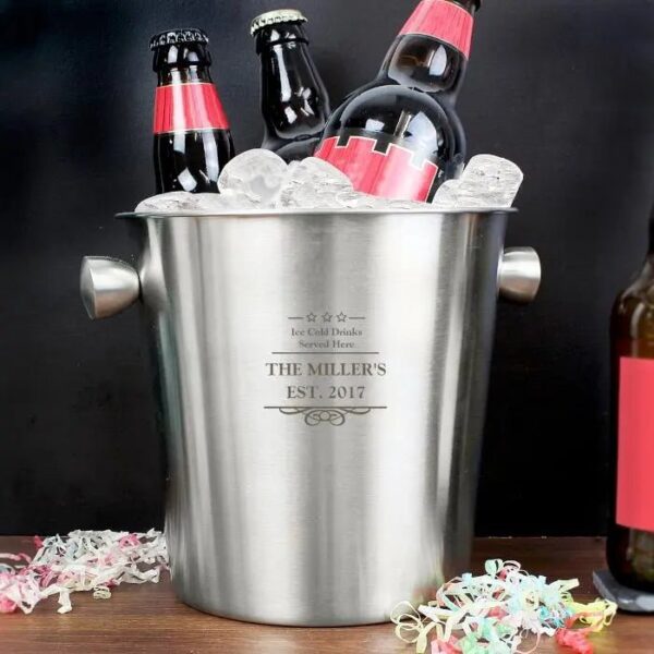 Personalised Decorative Stainless Steel Ice Bucket: 2 - Barware By Gift Moments