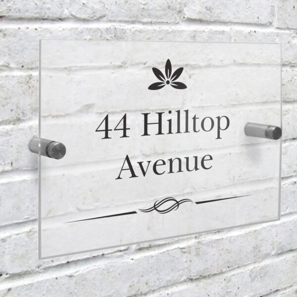 Personalised Decorative Swirl Acrylic House Sign: 1 - House Signs By Gift Moments