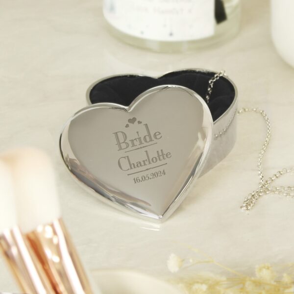 Personalised Decorative Wedding Bride Heart Trinket Box: 2 - Trinket Boxes By Gift Moments