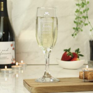 Personalised Decorative Wedding Bridesmaid Glass Flute: 2 - Champagne Flutes By Gift Moments