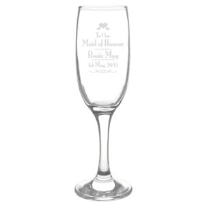 Personalised Decorative Wedding Maid of Honour Glass Flute: 4 - Champagne Flutes By Gift Moments