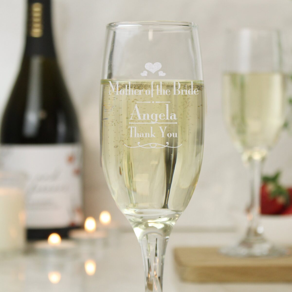 Personalised Decorative Wedding Mother of the Bride Glass Flute: 3 - Champagne Flutes By Gift Moments
