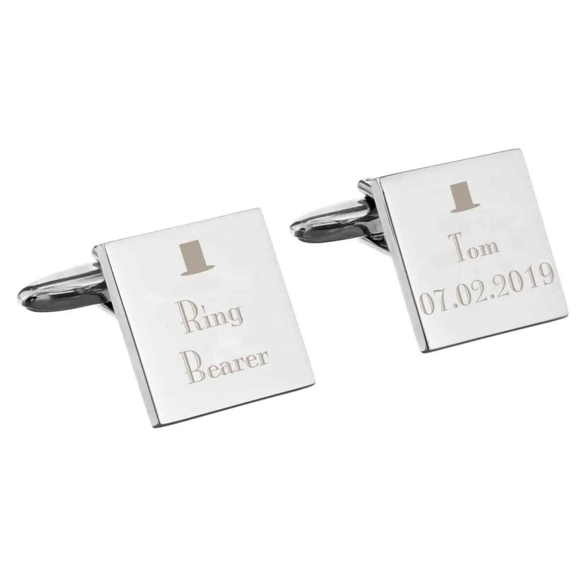 Personalised Decorative Wedding Any Role Square Cufflinks: 5 - Cufflinks & Tie Slides By Gift Moments