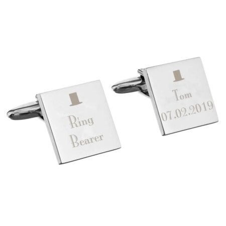 Personalised Decorative Wedding Any Role Square Cufflinks: 5 - Cufflinks & Tie Slides By Gift Moments