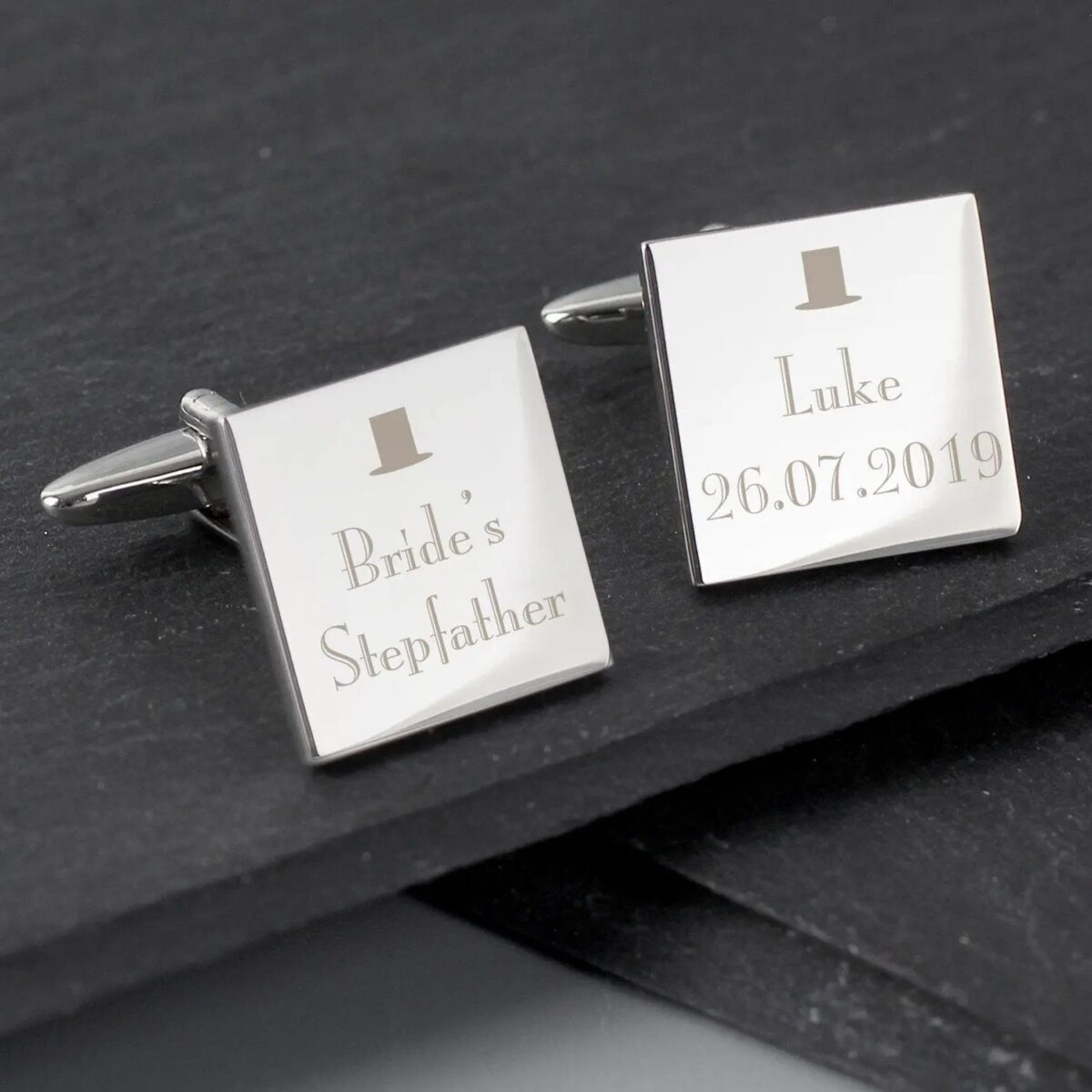 Personalised Decorative Wedding Any Role Square Cufflinks: 2 - Cufflinks & Tie Slides By Gift Moments