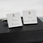 Personalised Decorative Wedding Any Role Square Cufflinks: 1 - Cufflinks & Tie Slides By Gift Moments