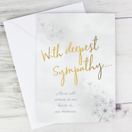 Personalised Deepest Sympathy Card: 1 - Greeting Cards By Gift Moments