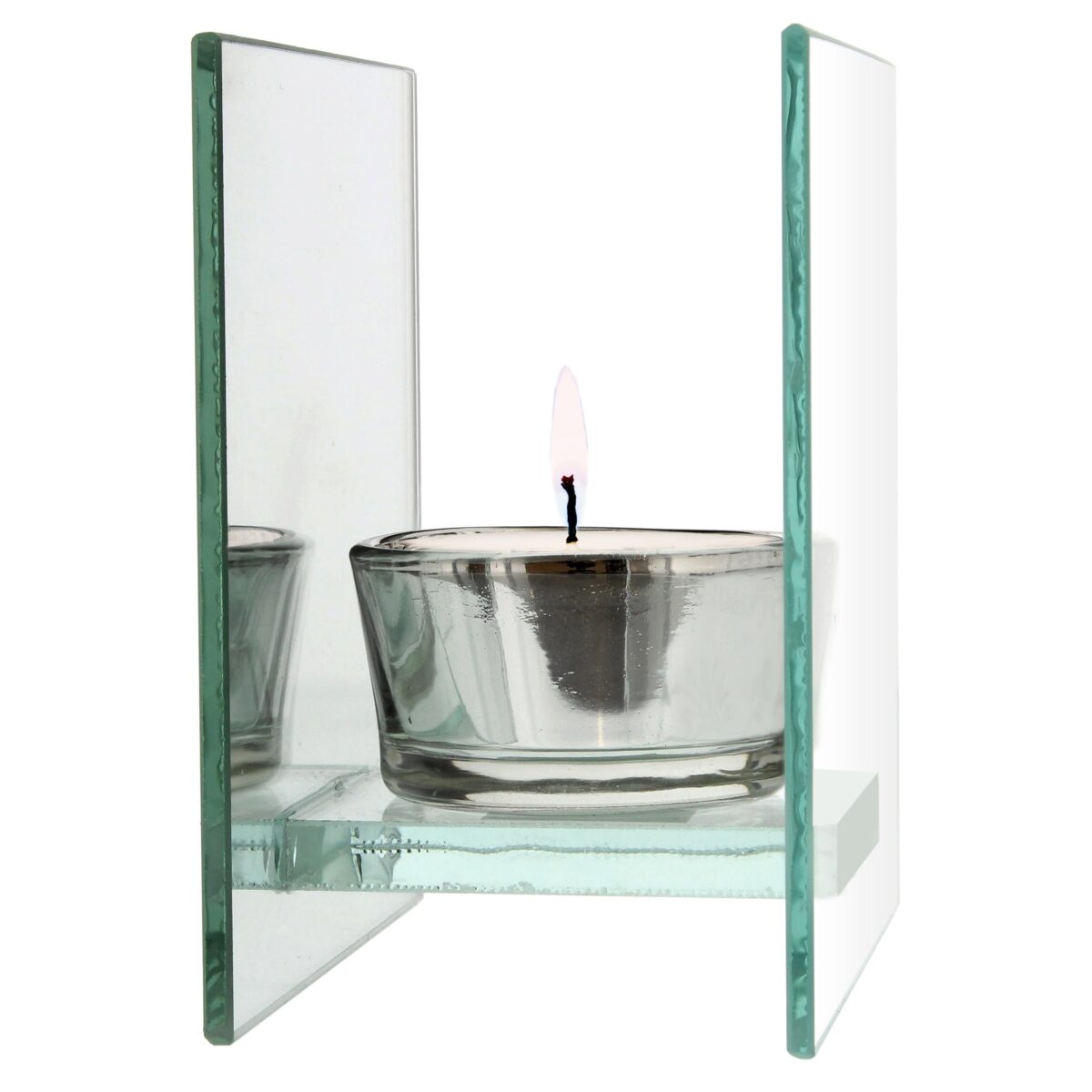 Personalised Diamante Effect Mirrored Glass Tea Light Candle Holder: 4 - Candle Holders By Gift Moments