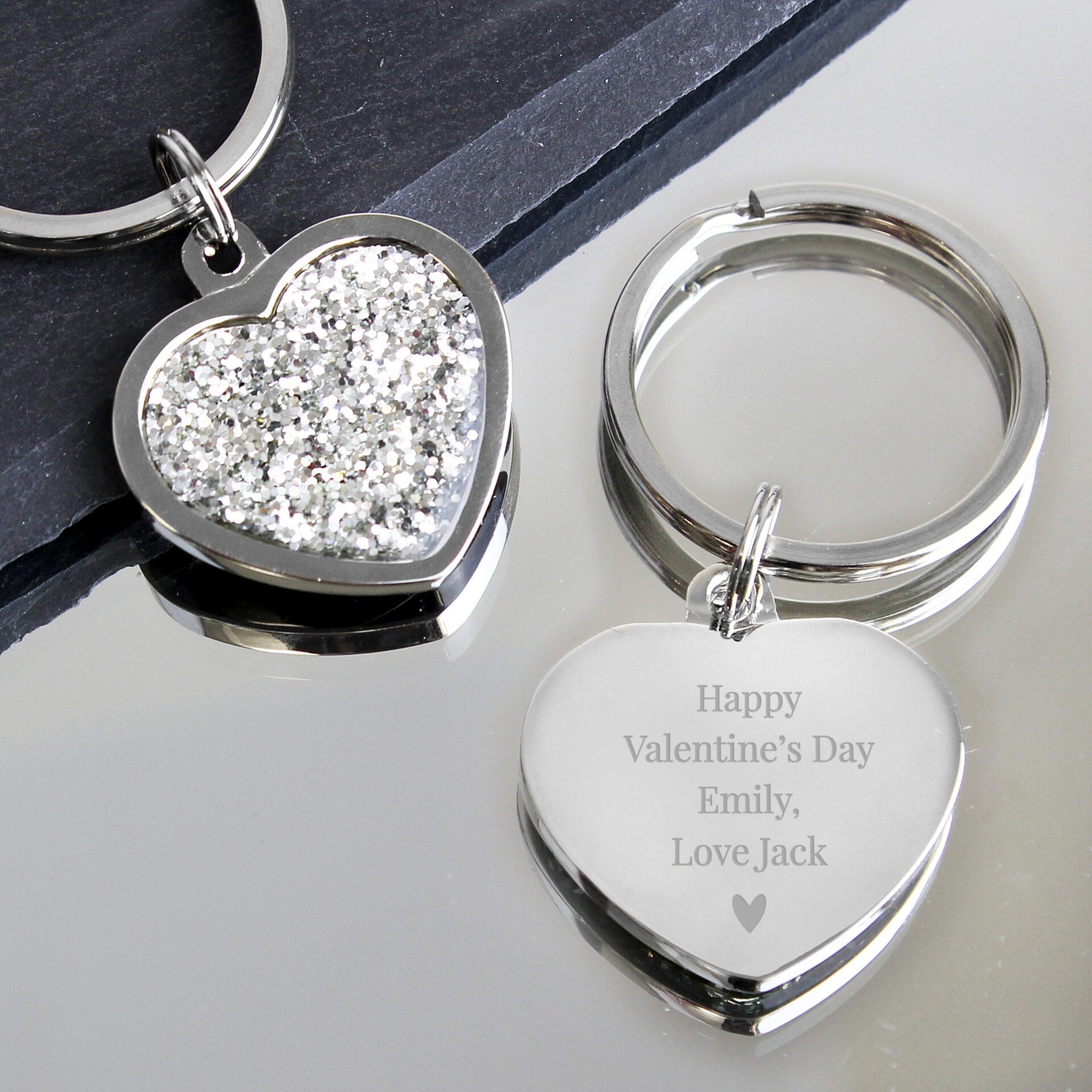 Personalised Diamante Heart Keyring: 1 - Keyrings By Gift Moments