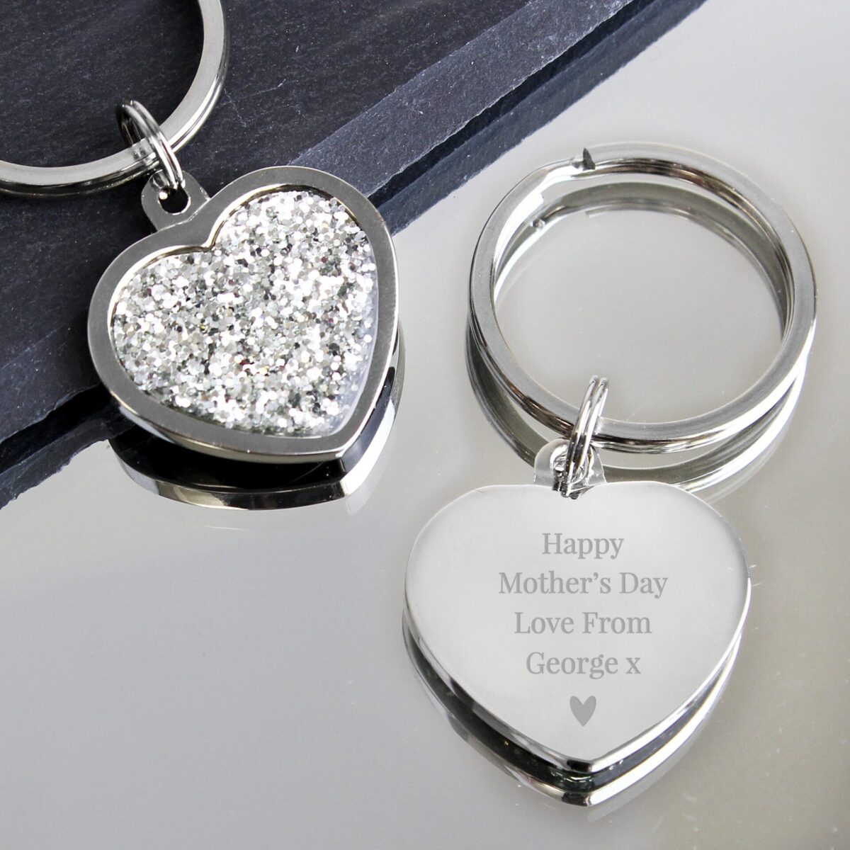 Personalised Diamante Heart Keyring: 3 - Keyrings By Gift Moments