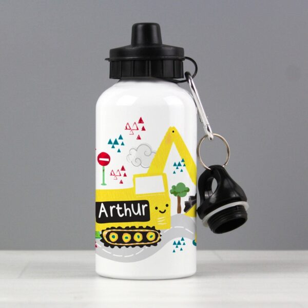 Personalised Digger Drinks Bottle: 1 - Kids Bottles By Gift Moments