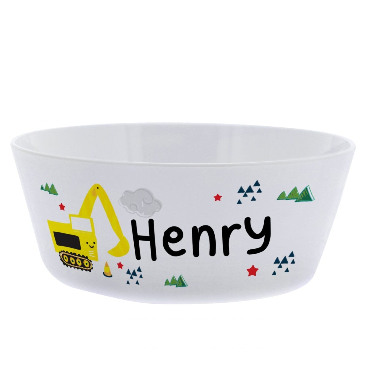 Personalised Digger Plastic Bowl: 4 - Tableware By Gift Moments