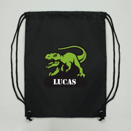 Personalised Dinosaur Black Kit Bag: 2 - Kids Bags By Gift Moments