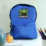 Personalised Dinosaur Blue Backpack: 1 - Kids Bags By Gift Moments