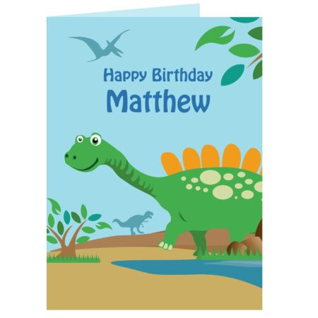 Personalised Dinosaur Card: 1 - Greeting Cards By Gift Moments