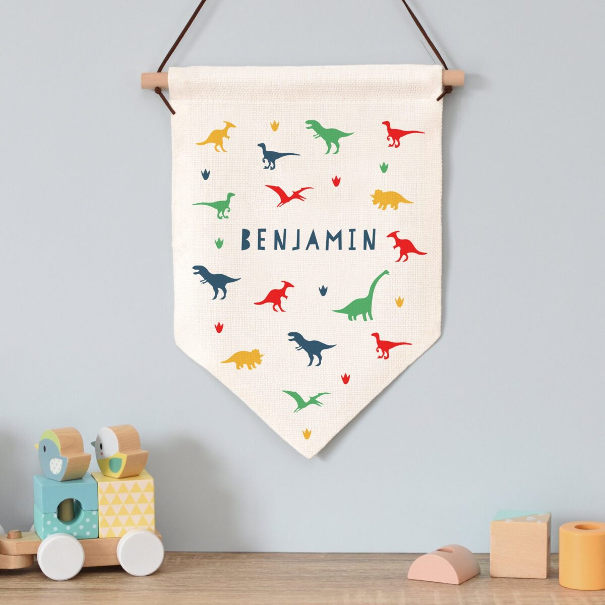 Personalised Dinosaur Hanging Banner: 3 - Banners By Gift Moments