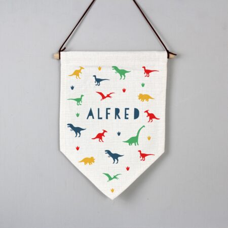 Personalised Dinosaur Hanging Banner: 2 - Banners By Gift Moments