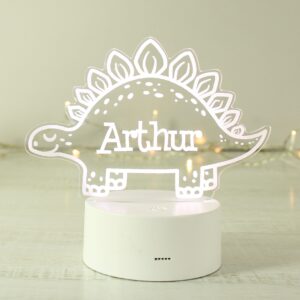 Personalised Dinosaur LED Colour Changing Night Light: 4 - LED Lighting By Gift Moments