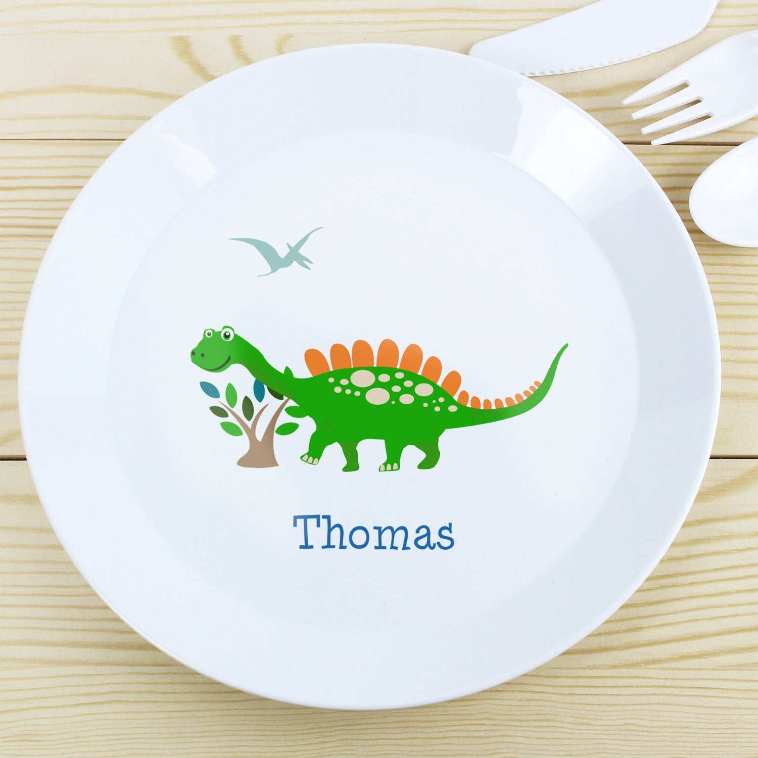 Personalised Dinosaur Plastic Plate: 1 - Tableware By Gift Moments