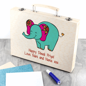 Personalised Diwali Elephant Colouring Set: 1 - Pencil Cases & Sets By Gift Moments