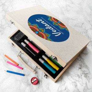 Personalised Diwali Rangoli Colouring Sets: 2 - Blue - Pencil Cases & Sets By Gift Moments