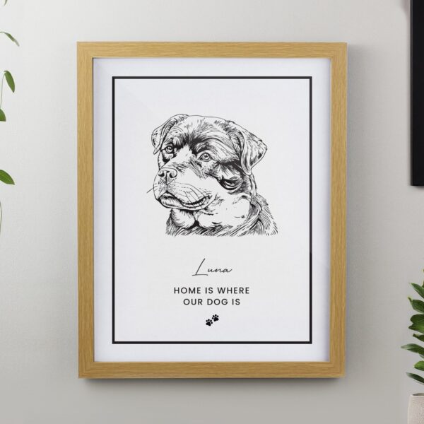 Personalised Dog Breed Framed Prints: 1 - Oak - Framed Prints By Gift Moments