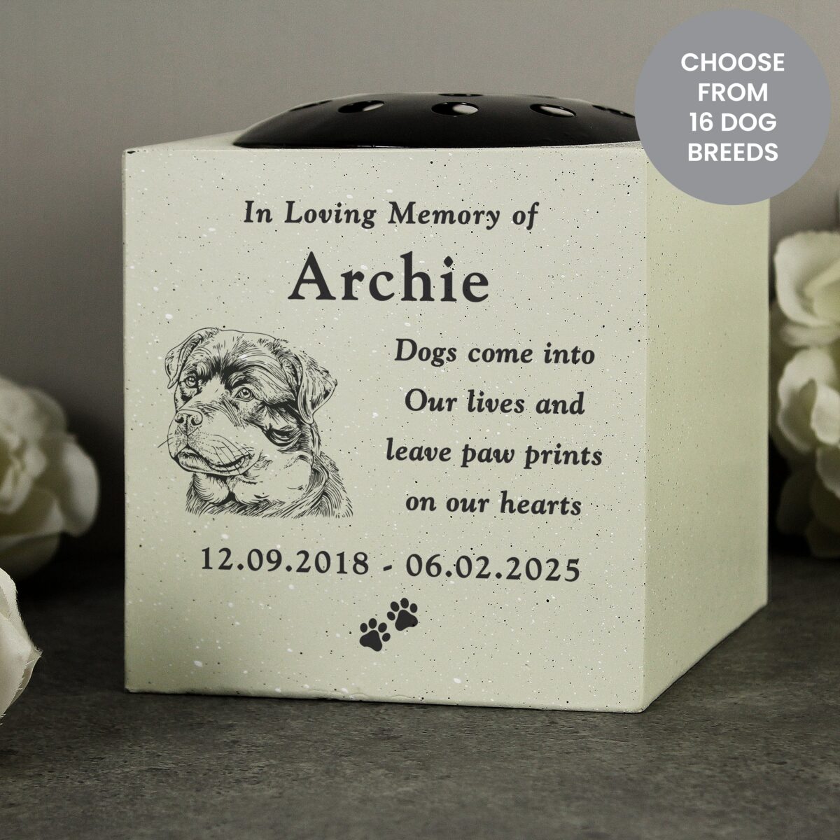 Personalised Dog Breed Memorial Garden Vase: 2 - Memorials By Gift Moments