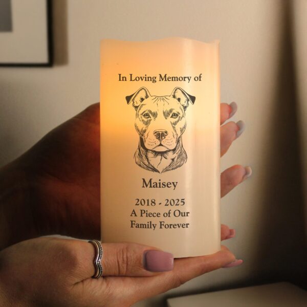 Personalised Dog Breed Memorial LED Candle: 1 - LED Lighting By Gift Moments