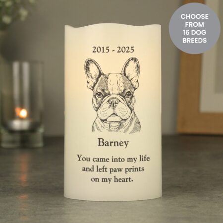 Personalised Dog Breed Memorial LED Candle: 2 - LED Lighting By Gift Moments
