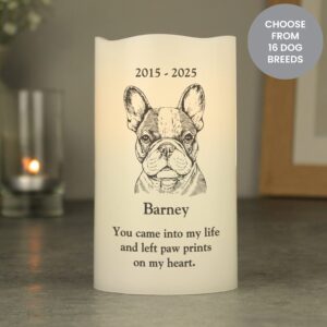 Personalised Dog Breed Memorial LED Candle: 2 - LED Lighting By Gift Moments