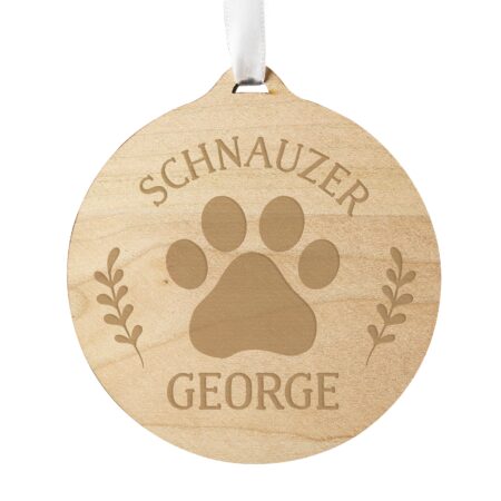 Personalised Dog Breed Round Wooden Bauble: 8 - Christmas Decorations By Gift Moments